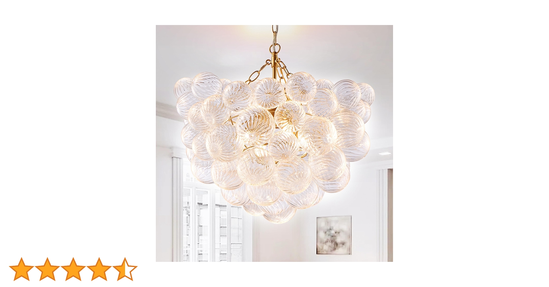 うー Novelbright BRIGHT1、Chandelier Longree Bubble Ball Semi Flush Mounting Ceiling Light